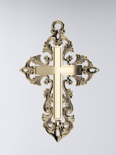 cross design antique vintage jesus art ornate rococo decoration jewelry classic traditional religion pendants 3d print model - Mito3D