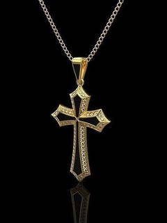 Kreuz Schmuck emal Silber Anhänger druckbar Jesus Diamant Ringe Muster Gold 3d print model - Mito3D