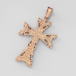 cross jesus crown thorns religious catholic church pendant medallion bas relief saint god jewellery jewelry art sculptures religiou object pendants 3d print model - Mito3D