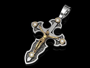 çapraz takı İsa dini kilise Hıristiyan İncil baskı 3dprinted mücevher yazdırılabilir tasarım altın printabl prototipleme Gümüş kolye 3d print model - Mito3D