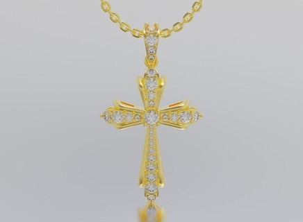 cross crown thorns religious catholic church pendant medallion bas relief portrait saint god jewellery jewelry art sculptures pendants 3d print model - Mito3D