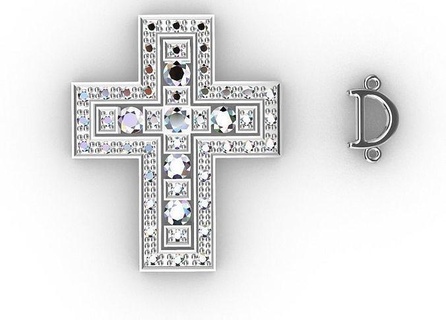 cross pendant gold silver jewel jewelry printable pendants damiani new damian white art rings channel bead set wedding band armenia 3d print model - Mito3D