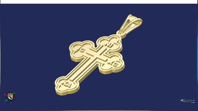 cross jewelry gold orthodox religion christ church jesus pendants 3d print model - Mito3D