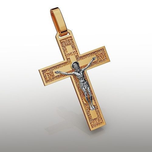 cross gold jewelry precious orthodox religion jesus jesu christian church christmas jewel bible sacred religiou object sterling pendants crosspendant 3D print model - Mito3D