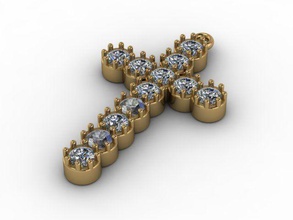 cross 0006 jewelry gold jewel jewellery stone pendants 3d print model - Mito3D