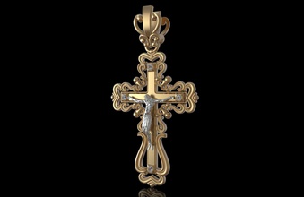 cross 001 bible cathedral christ christian christianity crucifix gems god gold jewel jewelery jewellery jewelry religion silver pendants 3d print model - Mito3D