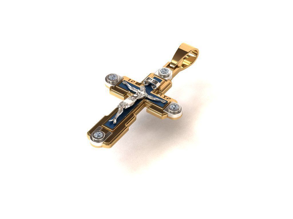 cruzar 01 ortodoxo jesu cristiano biblia religiou objeto oro joyería joya 3D print model - Mito3D