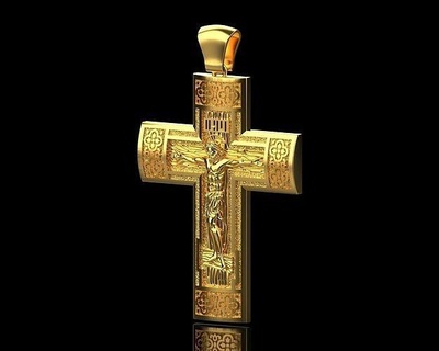 cross 117 jesus christ crucifixion sculpture statue nazareth orthodox religiou object jesu blessed golgotha cnc religious art sculptures gold jewelry 3d print model - Mito3D