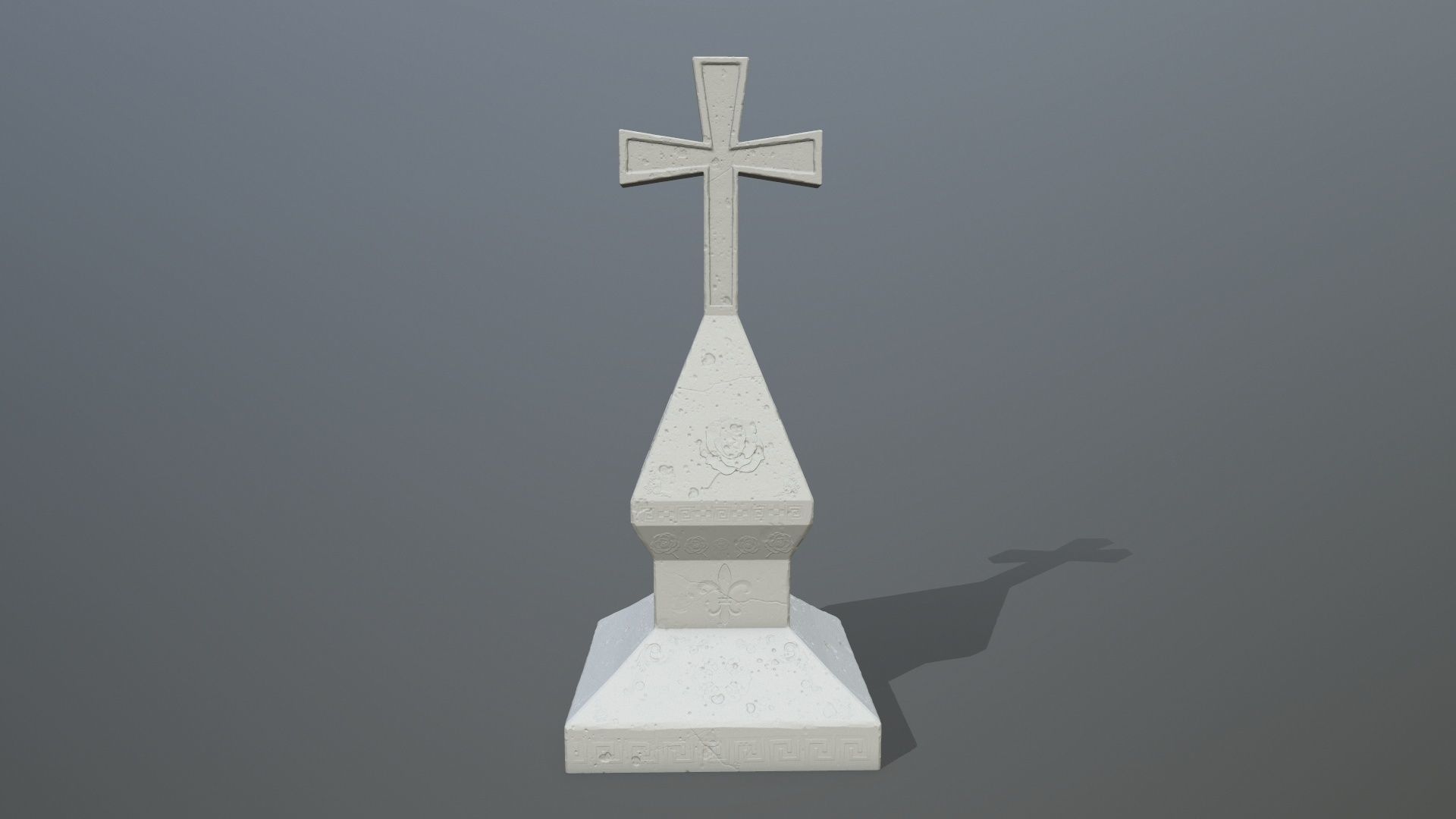 cross 1 print tomb tombstone skull wall grave sepulcher stone mossy post games toys game accessories 3D print model - Mito3D