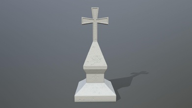 cross 1 print tomb tombstone skull wall grave sepulcher stone mossy post games toys game accessories 3d print model - Mito3D