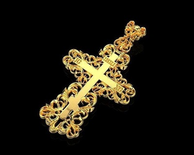 Cruz 143 ortodoxo Jesus Cristo catedral cristão religião Igreja abençoado nazareth joalheria prata madona arte ouro 3d print model - Mito3D
