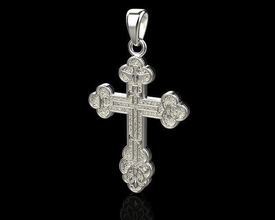 cross 16 cross jewelry art gold diamond ring sterling silver jewel  3d print model - Mito3D