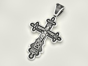 croix le 23 bijoux de la pendentif religieux l'église chrétienne bible jésus d'impression 3dprinted imprimable conception joyau or l'impression d'argent noircissement texture pendentifs 3d print model - Mito3D