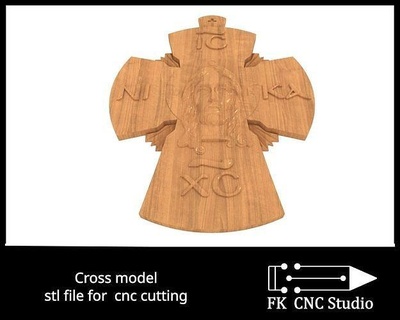 cross 3d model - cnc carving religion router jesus artcam house accessories wood vcarve engraver relief church art 3d print model - Mito3D