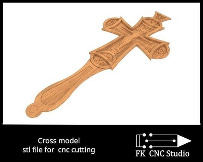 cross 3d model - cnc carving router printable wooden house decor church orthodox artcam wood christian 3d print model - Mito3D
