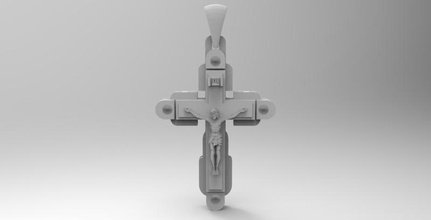 cross 3d model jewelry orthodox church christian jesus religion christ gold other 3d print model - Mito3D