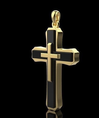 traverser 6439 arménien or argent blanc diamant mariage engagement église Jésus imprimable Dieu pendentif bijoux pendentifs 3D print model - Mito3D