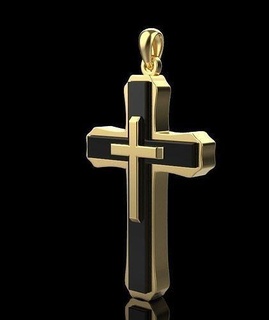 Kreuz 6439 Armenisch Gold Silber Weiß Diamant Hochzeit Engagement Kirche Jesus druckbar Anhänger Schmuck 3d print model - Mito3D