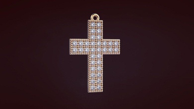 cross 7 jewelry symbol over fashion make health beauty gold silver gem diamont pendants 3d print model - Mito3D