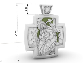 cross angel prophet elias jewelry 3d model orthodox jesu religiou object statue catholics christians christian nazareth gabriel archangel pendants orthodoxy bible 3d print model - Mito3D