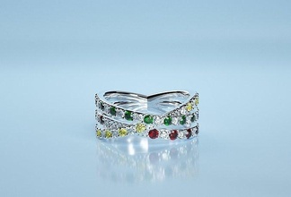 cross band diamond golden silver jewelry bracelets 3d print model - Mito3D