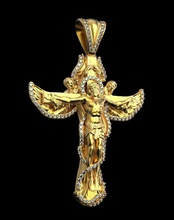 cruzar c017 religión dios cristiano biblia cristo cristiandad catedral crucifijo joyería joya oro gemas plata 3d print model - Mito3D