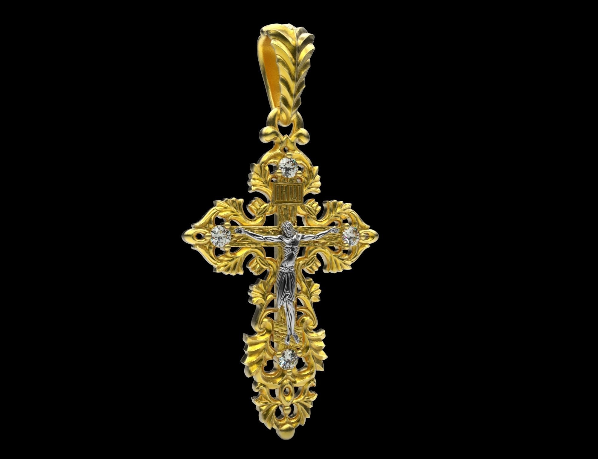 çapraz c021 takı mücevher Gümüş jesu yazdırılabilir elmas moda güzellik Hıristiyan İncil religiou nesne diğer 3D print model - Mito3D