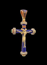 la croix-c024 bijoux joyau de croix jesu d'argent mode beauté chrétienne bible juif religiou objet le judaïsme l'hébreu or chaud l'émail cabochon les pierres précieuses pierre précieuse d'autres 3d print model - Mito3D