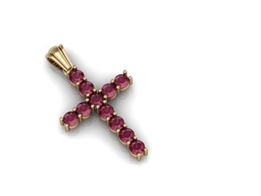 cross clasic Schmuck Kreuz Juwel diamond kostbar ruby Platin gold ladie womens Anhänger - 3d print model - Mito3D