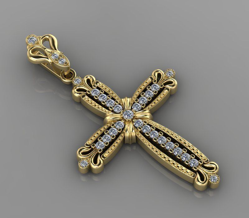 cross 11 jewelry rings signet ring gold stone gemstone earrings pendant brooch chain pearl bracelet catholic peasant crucifix print milling pendants 3D print model - Mito3D