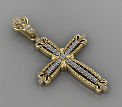 cross 11 jewelry rings signet ring gold stone gemstone earrings pendant brooch chain pearl bracelet catholic peasant crucifix print milling pendants 3d print model - Mito3D