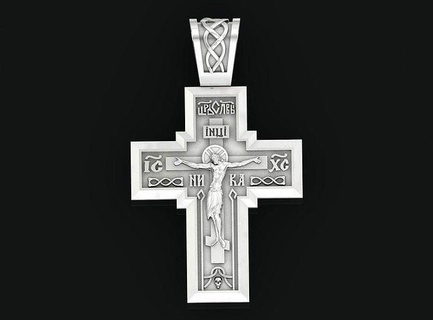 traverser crucifix orthodoxe pectoral 495 Jésus Nazareth Roi or pendentif bijoux 3d modélisation Créatif conception Christian religiou Bible objet pendentifs 3d print model - Mito3D