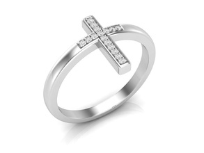 attraversare diamante gioielleria squillare donna oro argento moda gemma anelli sterlina gioiello nozze Fidanzamento brillante platino bellezza 3d print model - Mito3D