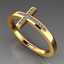 croix anneau de diamant rd0199 bijoux la l'anneau canal le mode pierre précieuse les anneaux 3d print model - Mito3D