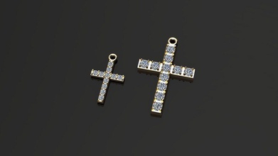 cruz de diamante jóias ouro printable reabov outros 3d print model - Mito3D
