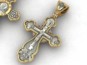 croix de diamants bijoux symbole or antique la les pendentifs 3d print model - Mito3D
