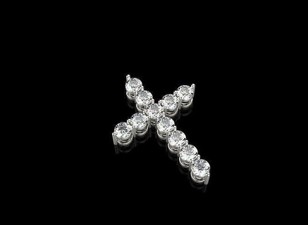 cross diamonds suspension diamond pendant medallion jewelry gold kross brilliant precious gear rood mark crucifix reflection gemstone glamour pendants rhtcn loop 3d print model - Mito3D