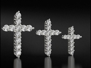 cross diamonds sizes 756 3dprinted design fashion gold golden jewel jewellery jewelry print printabl printable printing prototyping silver pendants 3d print model - Mito3D