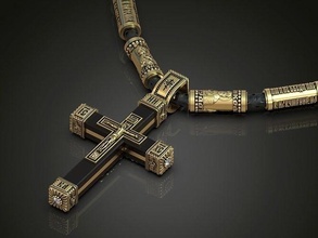 Cruz ébano madeira prata ouro Jesus joalheria pingente jesu crusificação esterlina jóia cristão colar pingentes 3d print model - Mito3D