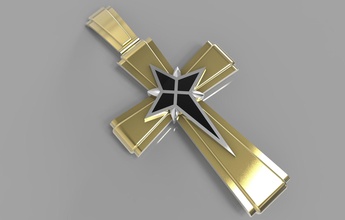 çapraz emaye altın Gümüş takı diş yapısı kolye nişan religiou nesne moda Safir düğün molar yazdırılabilir 3d print model - Mito3D