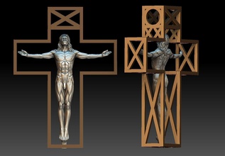 kreuz frei pandant 3d modell schmuck jesus religiös christian religiou objekt juwel silber anhänger orthodox salvador dali boris vajello 3d print model - Mito3D