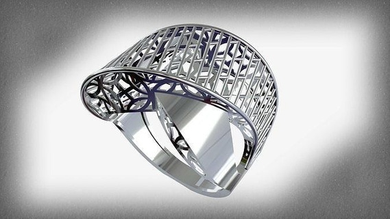 cross fusion ring code 1014 gold printable jewelry rings jewellery diamond engagement wedding solitaire jewel delicate light engagementrings spiral 3d print model - Mito3D