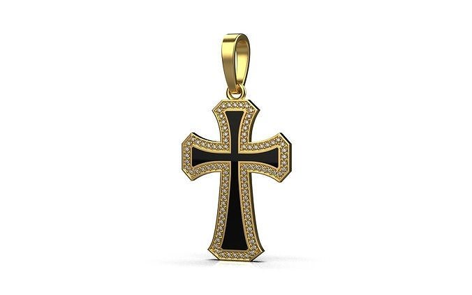 kreuz edelsteine emaille 4 christus jesus gold rose silber platin druckbar juwel ring armband anhänger ohrring schmuck 3D print model - Mito3D