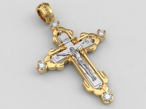 cruz de jesus jóias a ouro prata pingente pingentes 3d print model - Mito3D