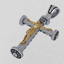 la cruz de jesús piedras oro plata el platino dios emal chrome imprimible gem brillante joyería colgante colgantes 3d print model - Mito3D
