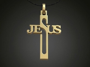 attraversare Gesù donna pendente gioielleria oro argento stampabile gioiello sterlina jesu collana platino etsy donne anelli 3d print model - Mito3D