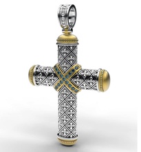 cross konstantino silver gold pendant necklace style fashion brutal religious woman man classic elegant faith pattern cathedral jewelry rings 3d print model - Mito3D