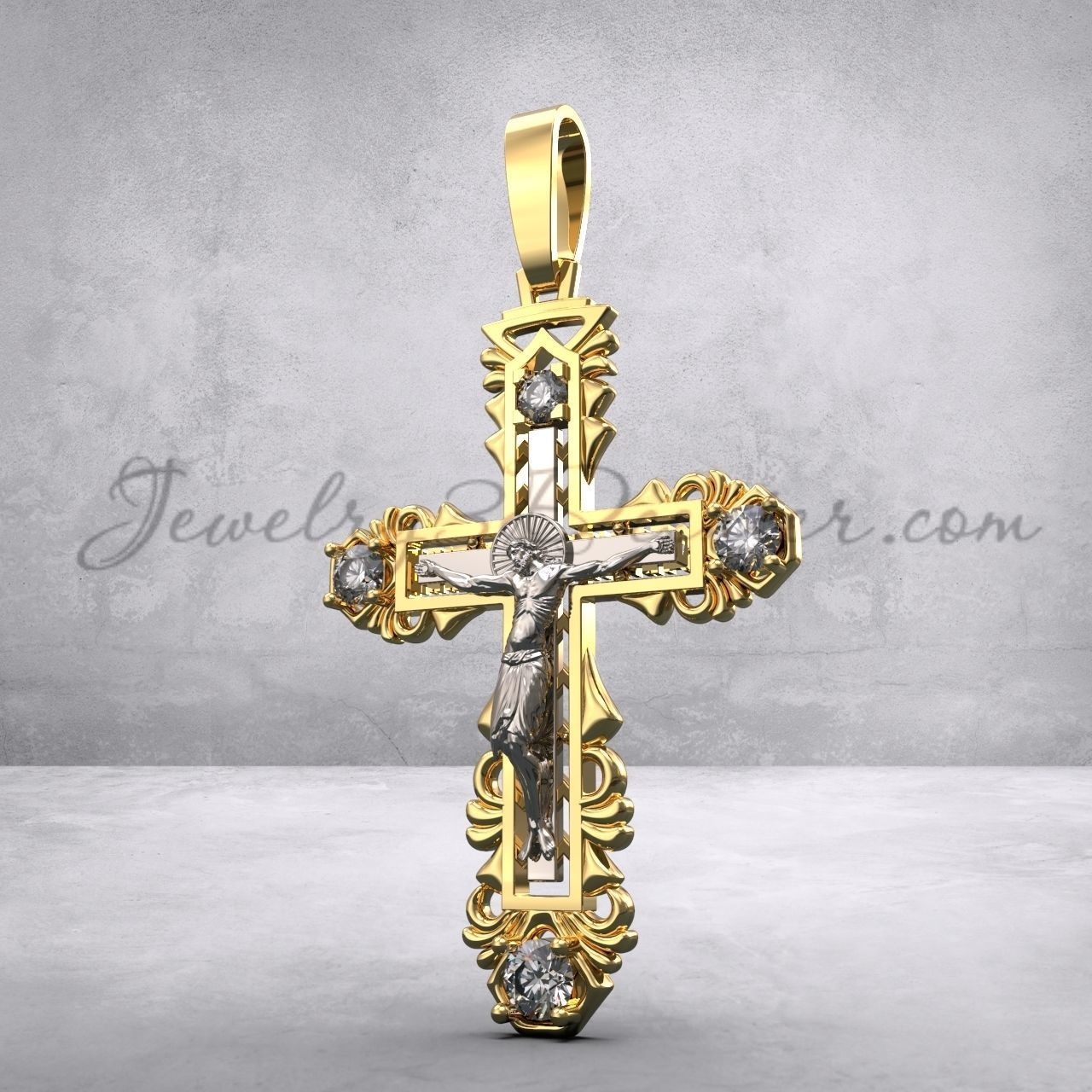 cross kr 23 fashion jesus christ religious christian holy religion bible christianity orthodox jewelry pendants beauty jewish religiou gold god jesu object 3D print model - Mito3D