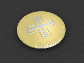 cross medallion art ornament christian bronze gold religious coin jesus worship catholic orthodox chips relief silver money pendant jewellery jewelry 3dotworks coins badges 3d print model - Mito3D