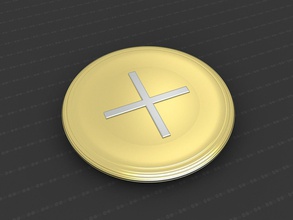 cross medallion art ornament christian bronze gold religious coin jesus worship catholic orthodox chips relief silver money pendant jewellery jewelry 3dotworks coins badges 3d print model - Mito3D